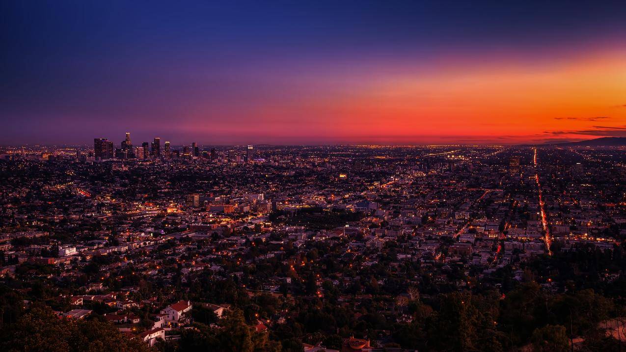 城市,城市,日落,洛杉矶,PS图象处理软件,美国,城市风光,阳光