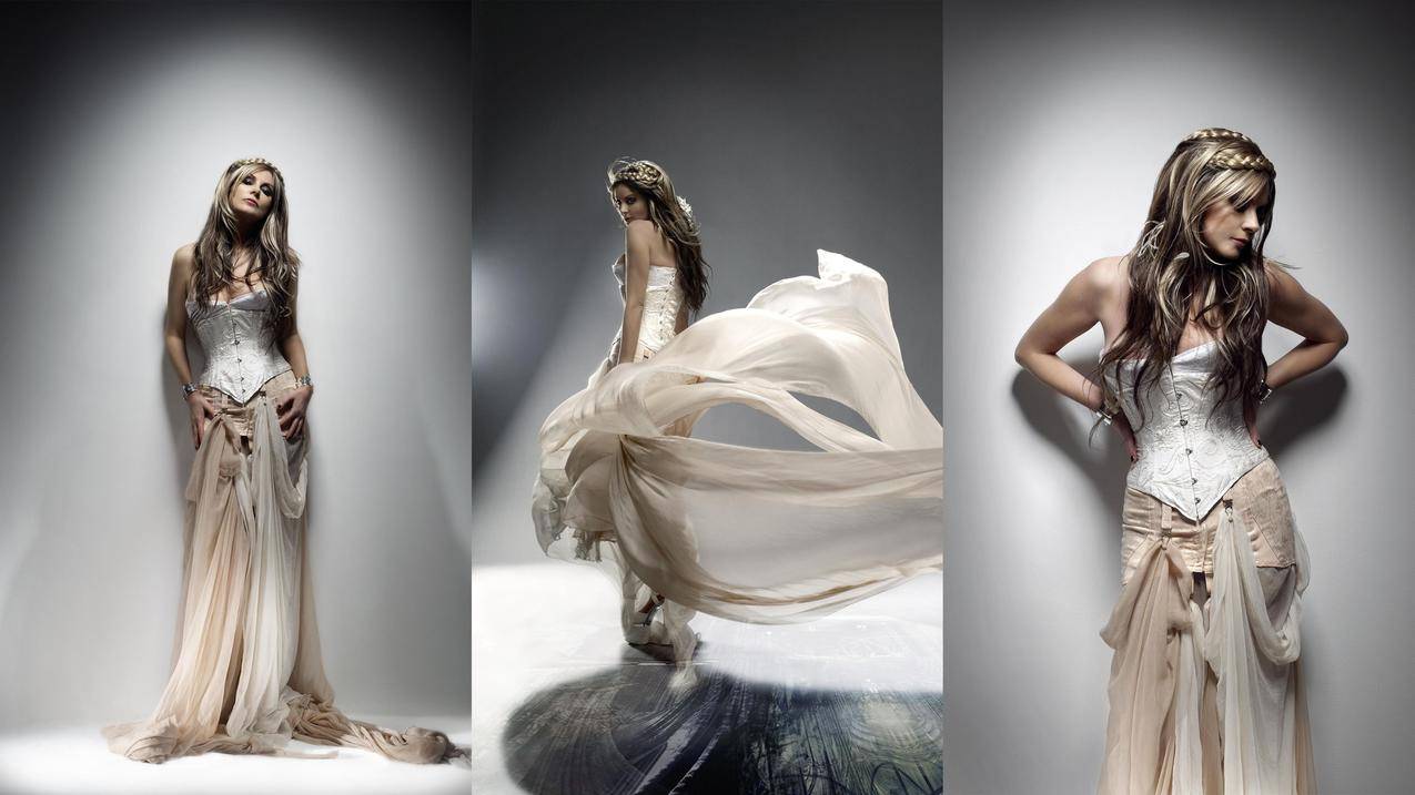 女人,SarahBrightman,金发美女,拼贴画,紧身胸衣
