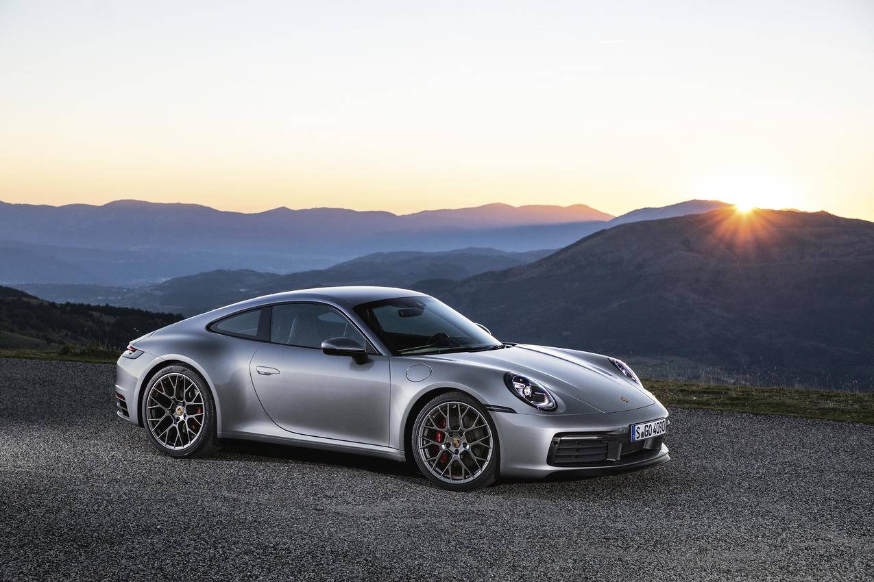 保时捷911,跑车,轿车,景观,数字,silvercars,汽车,阳光,保时捷,frontangleview