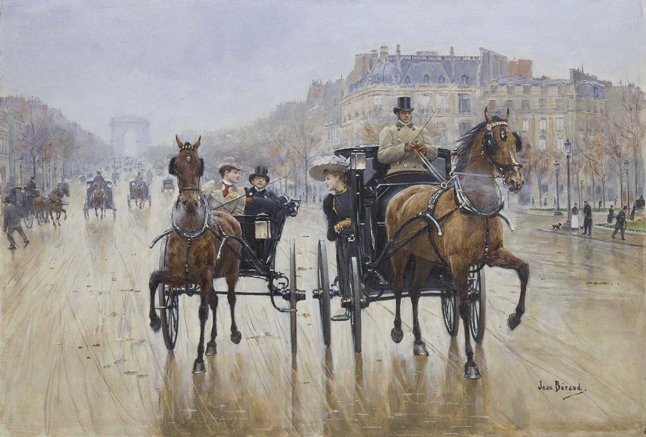 JeanBeraud,绘画,classicalart,巴黎,马,城市景观,艺术品