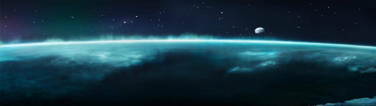 空间,行星,宇宙,极光