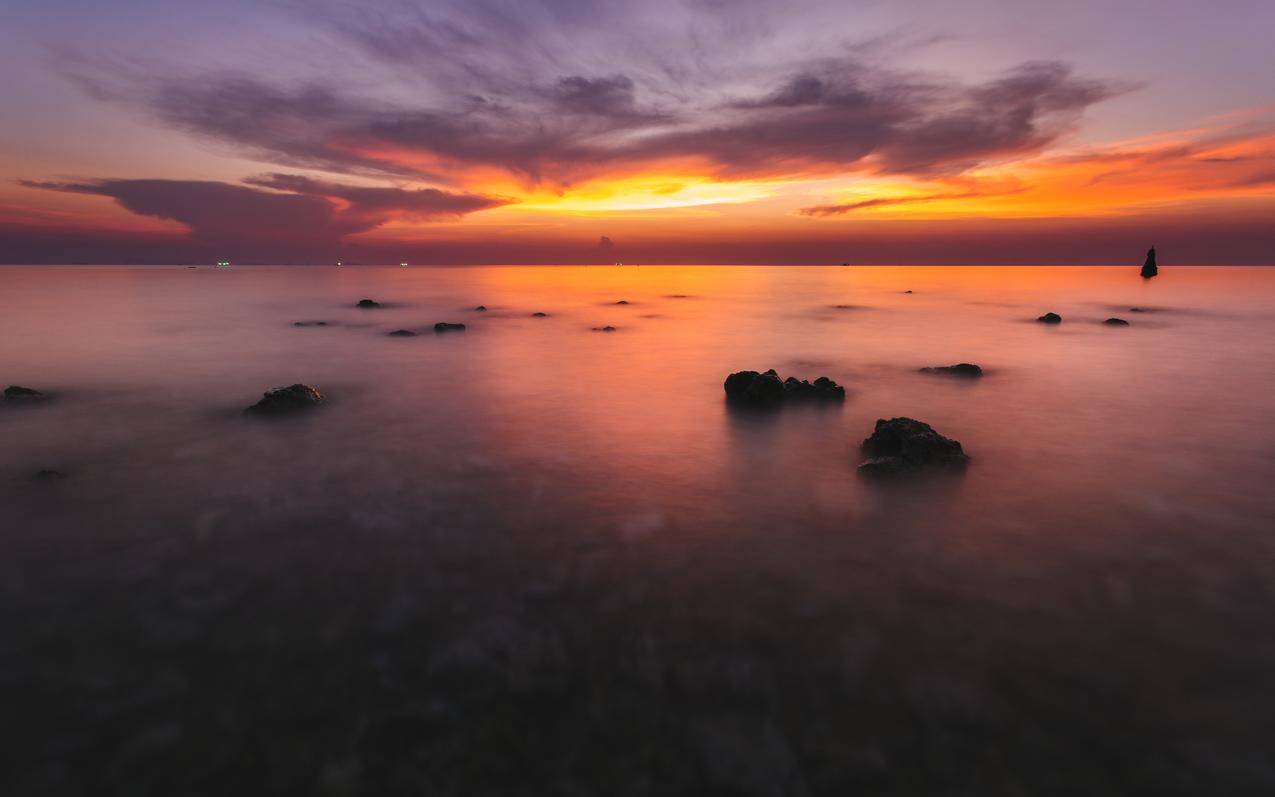 风景,大海,日落