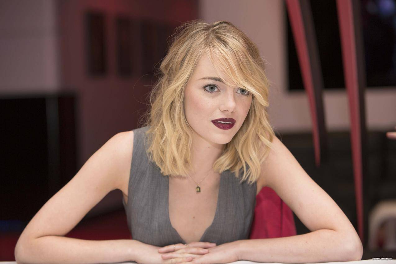 EmmaStone,金发碧眼的女人,女演员,红唇