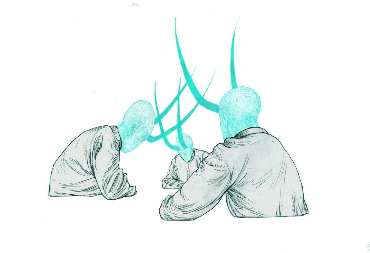 数字艺术,蓝色,白色,鹿角,人性化