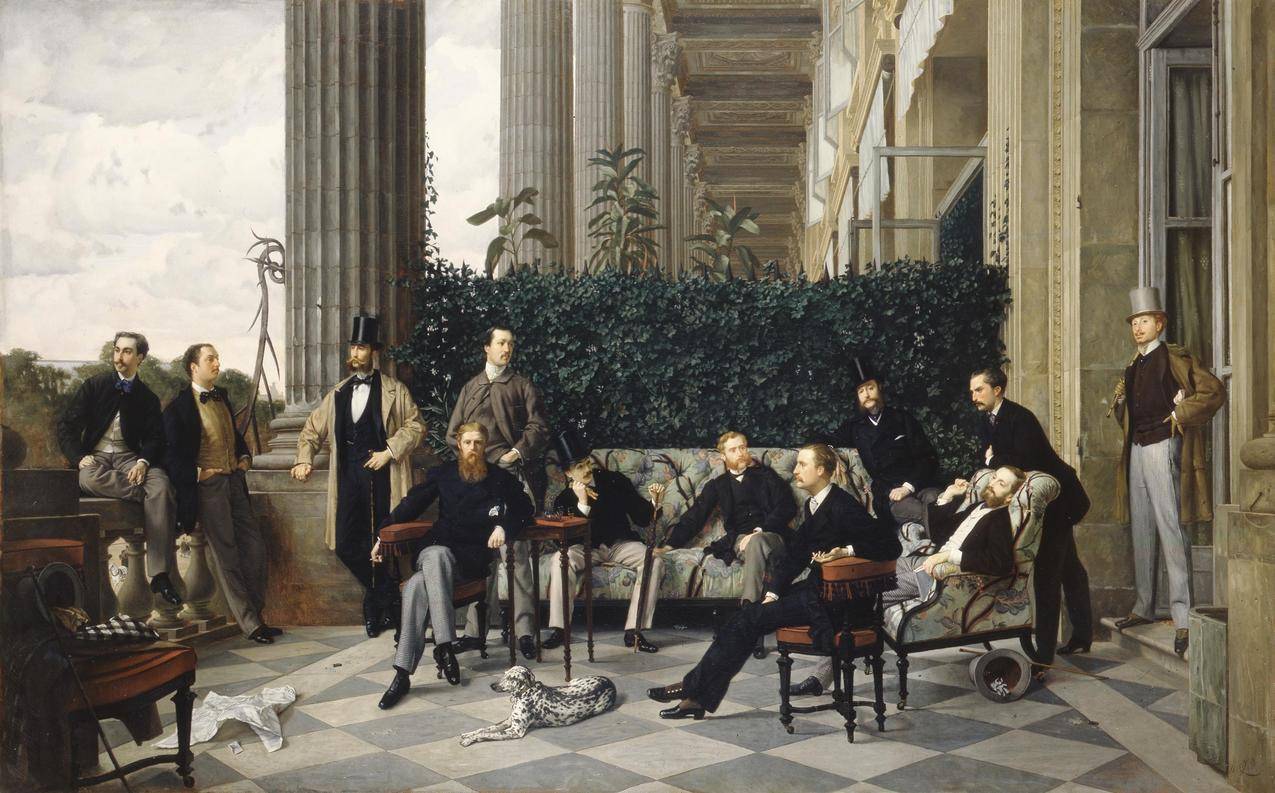 男人,classicalart,欧洲,詹姆斯·迪索,1868年,TheCircleoftheRueRoyale,绘画,1868年年