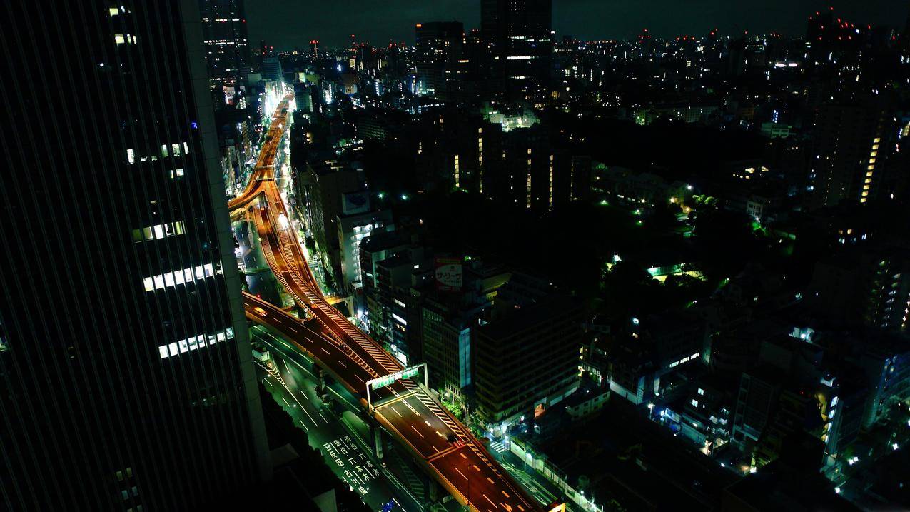 东京公路,夜景,夜景