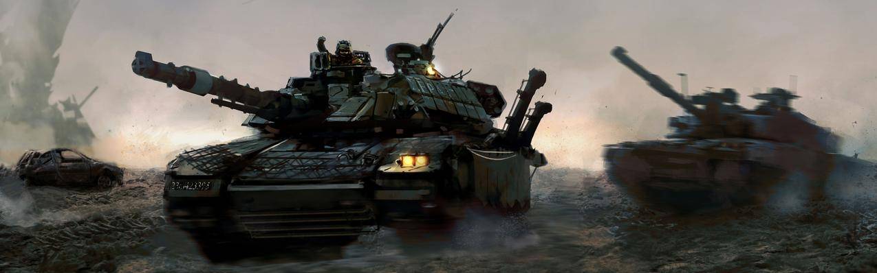坦克,军事,战争,艺术品,多重显示,M60A3,LeopARD2,双监视器