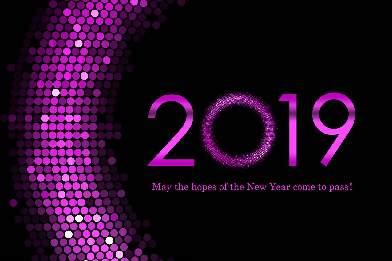 NEWYEAR,古德勒克,2019年,HappyNewYear,紫色,数字