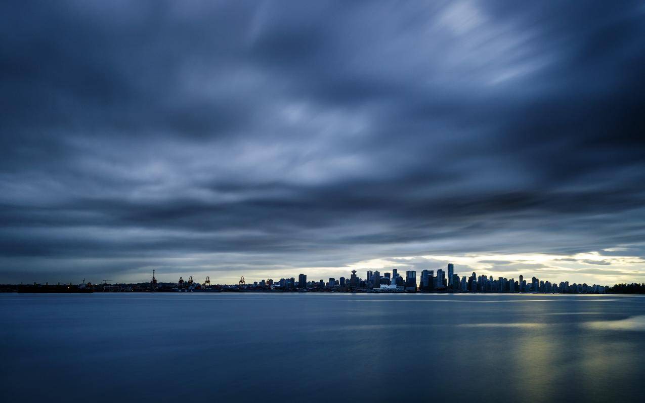 温哥华市的天空,cityscape