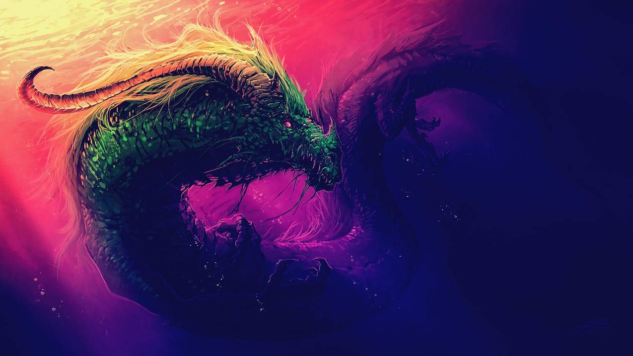 fantasyart,艺术品,同人画,科幻,概念设计,深色,digitalart,水上,水下,龙,动物,神话,seamonsters,动物,神龙