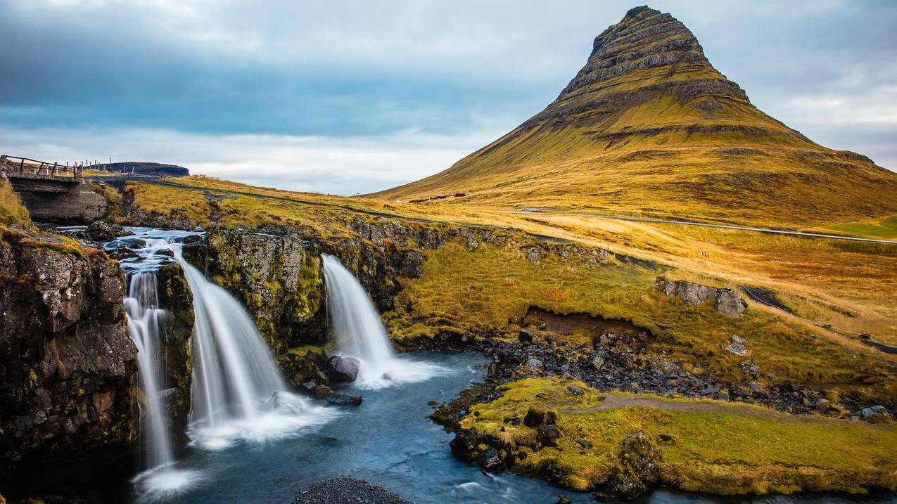 性质,冰岛,瀑布,景观,水