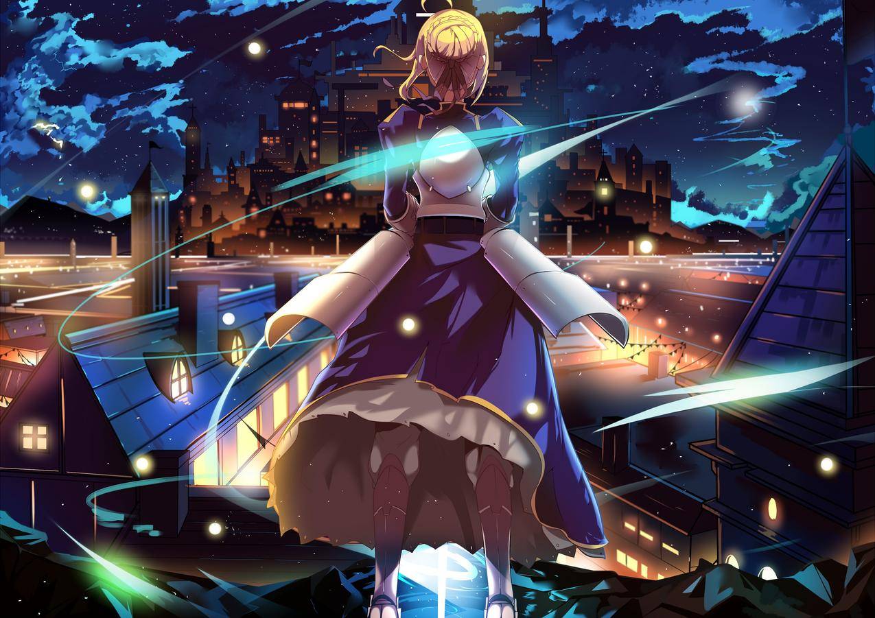 命运,Saber,城市,夜晚