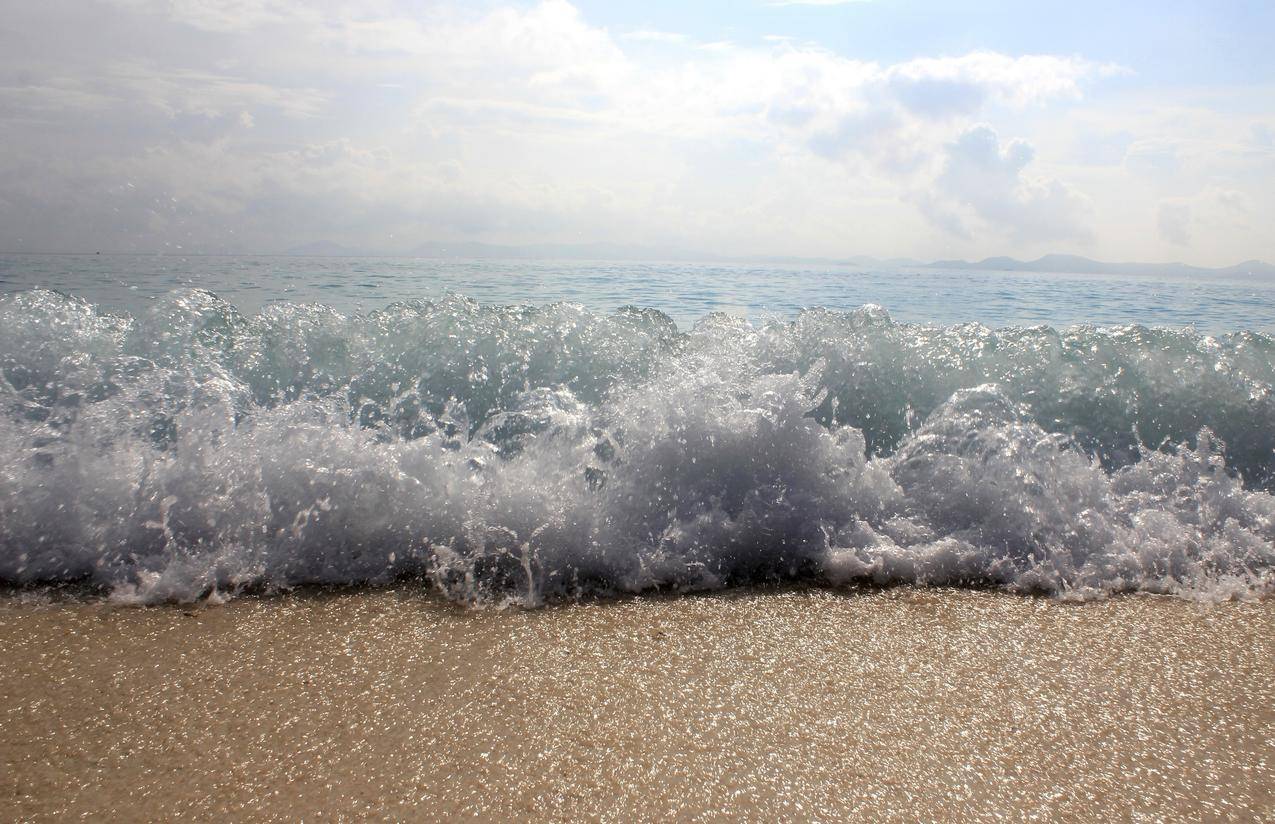 波浪,沙滩,沙滩,阳光