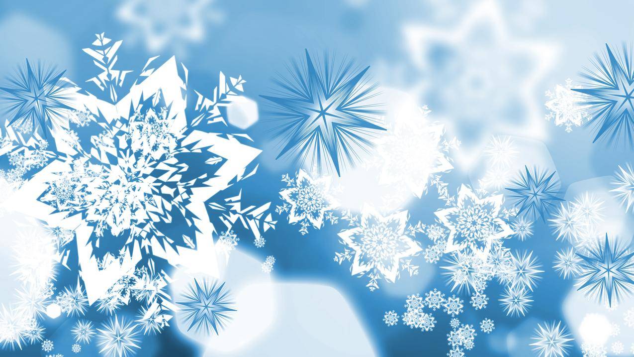 矢量,蓝色,冬天,雪花