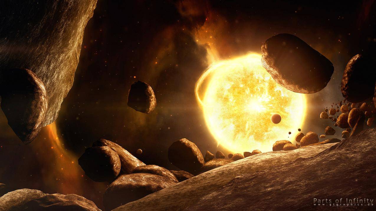空间,小行星,数字艺术,渲染