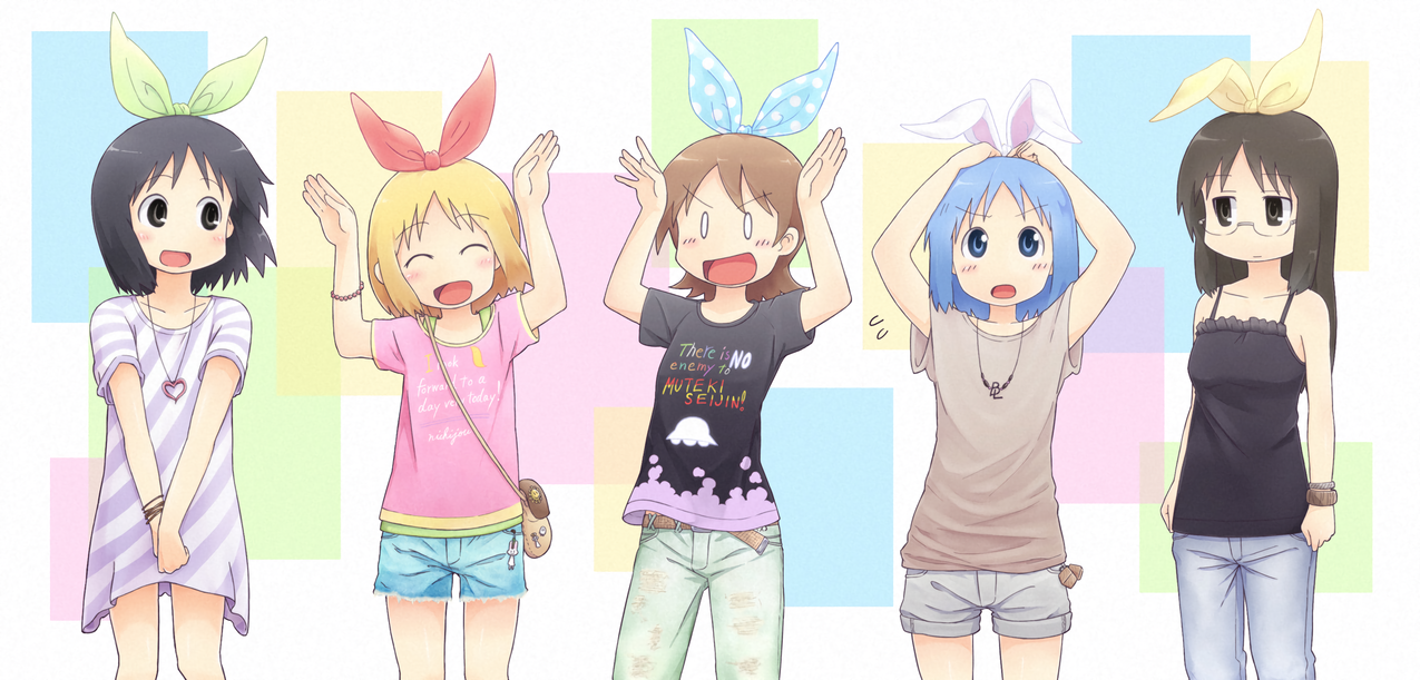 白皮书,休闲,动漫,动漫,Nichijou,FANT,白色,NanoShinonome,AioiYuuko,NaganoharaMio