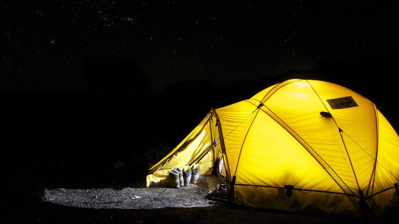 露营,夜晚,星星,鞋子,黄色