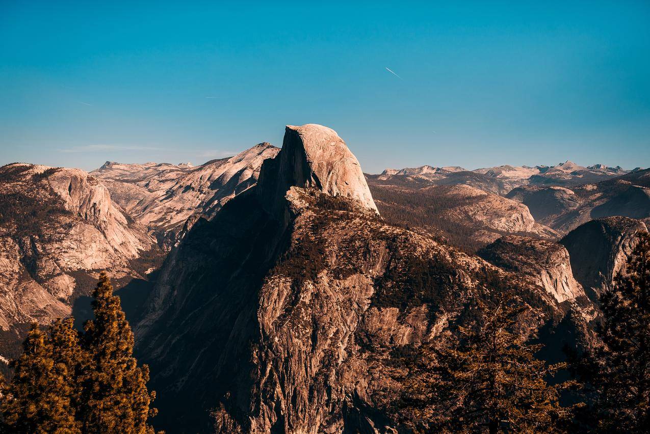 景观,山,美国,优胜美地国家公园