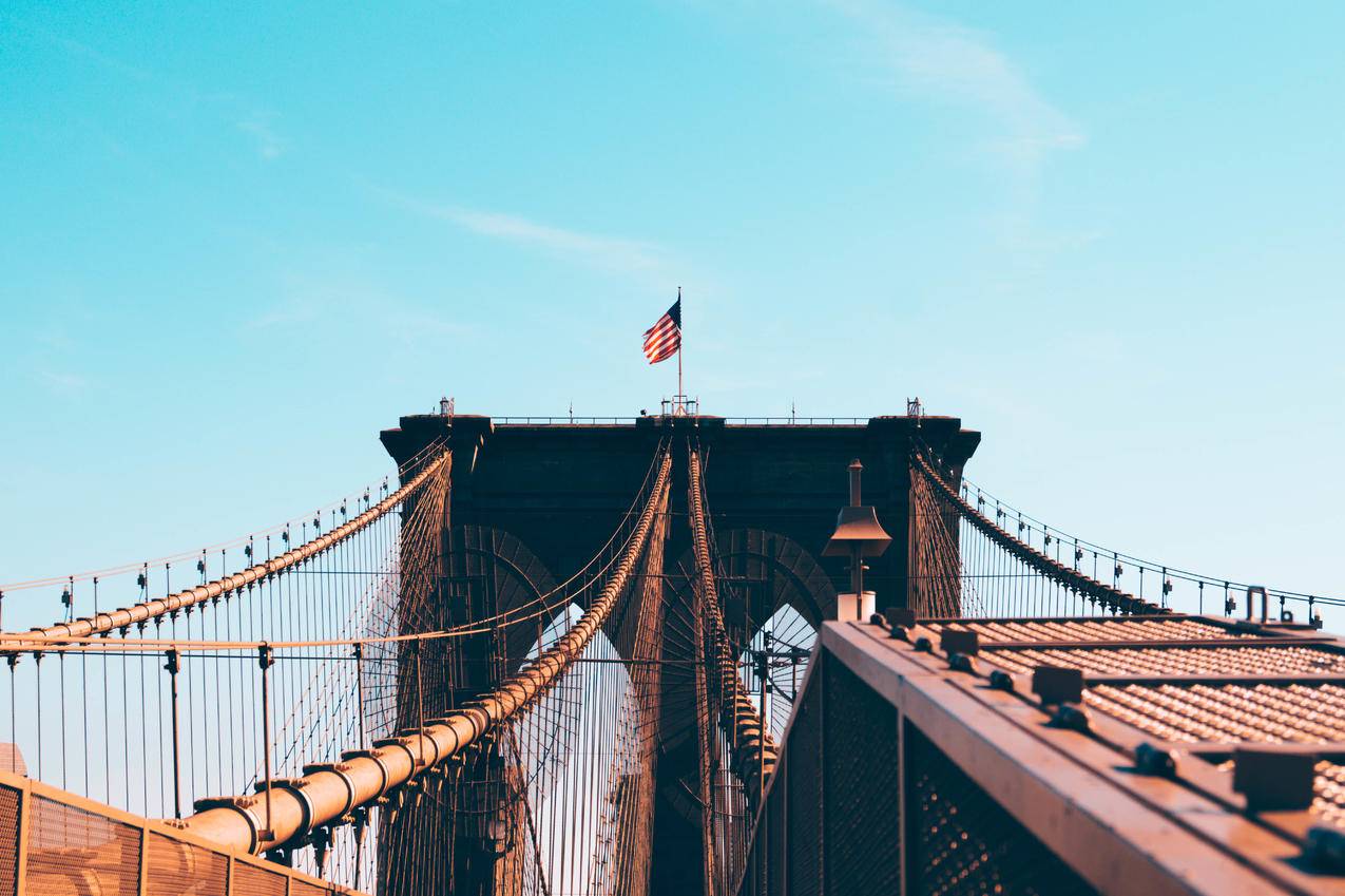 纽约城,大桥,Americanflag,BrooklynBridge,布鲁克林区