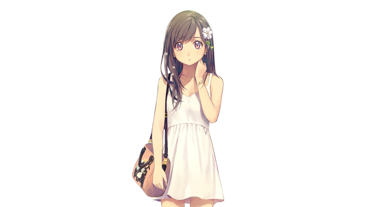 黑发,长毛,yhan12,动漫,服装,白色,白色背景