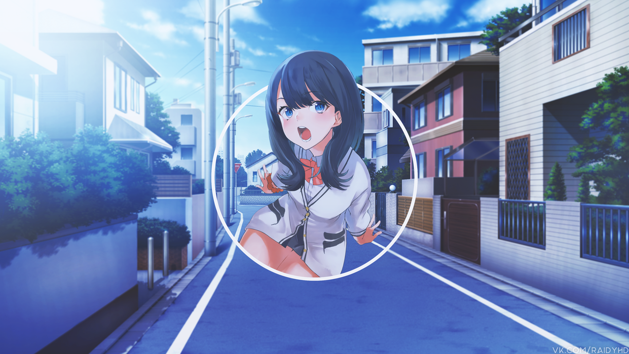 openmouth,blueeyes,动漫,animegirls,子母画面,城市,TakaradaRikka