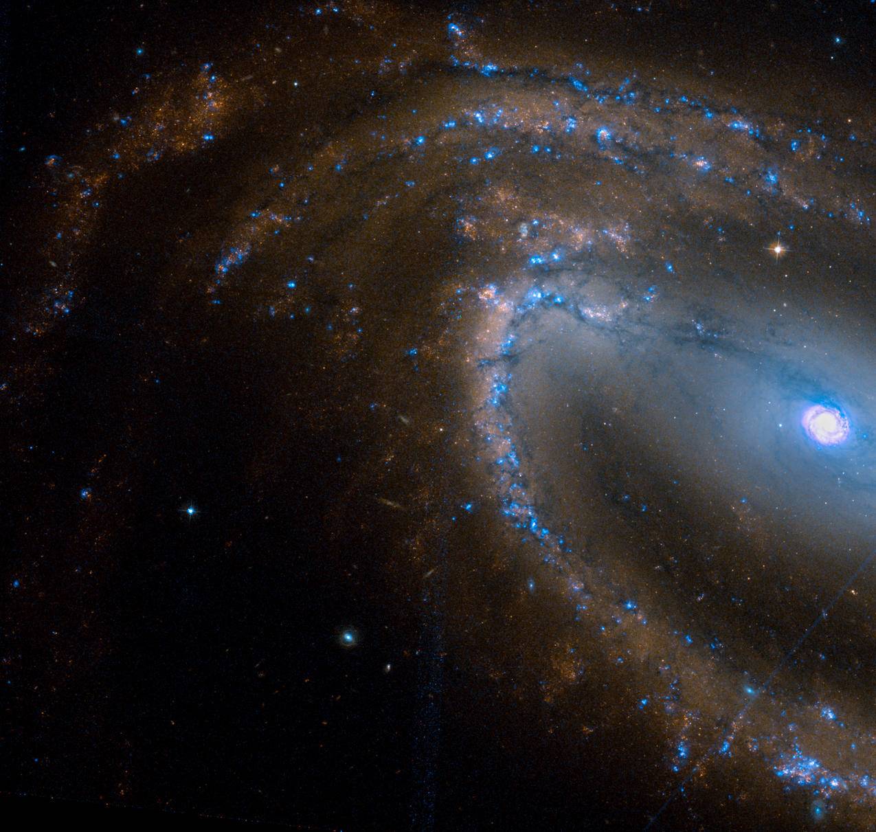 空间,星系,美国航空航天局,Barred_spiral_galaxy_NGC_1300,spaceart,digitalart