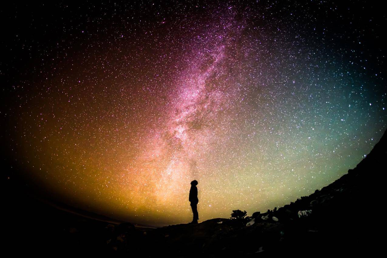 银河,自然,星星,空间,天空,日落,夜晚,宇宙,多彩