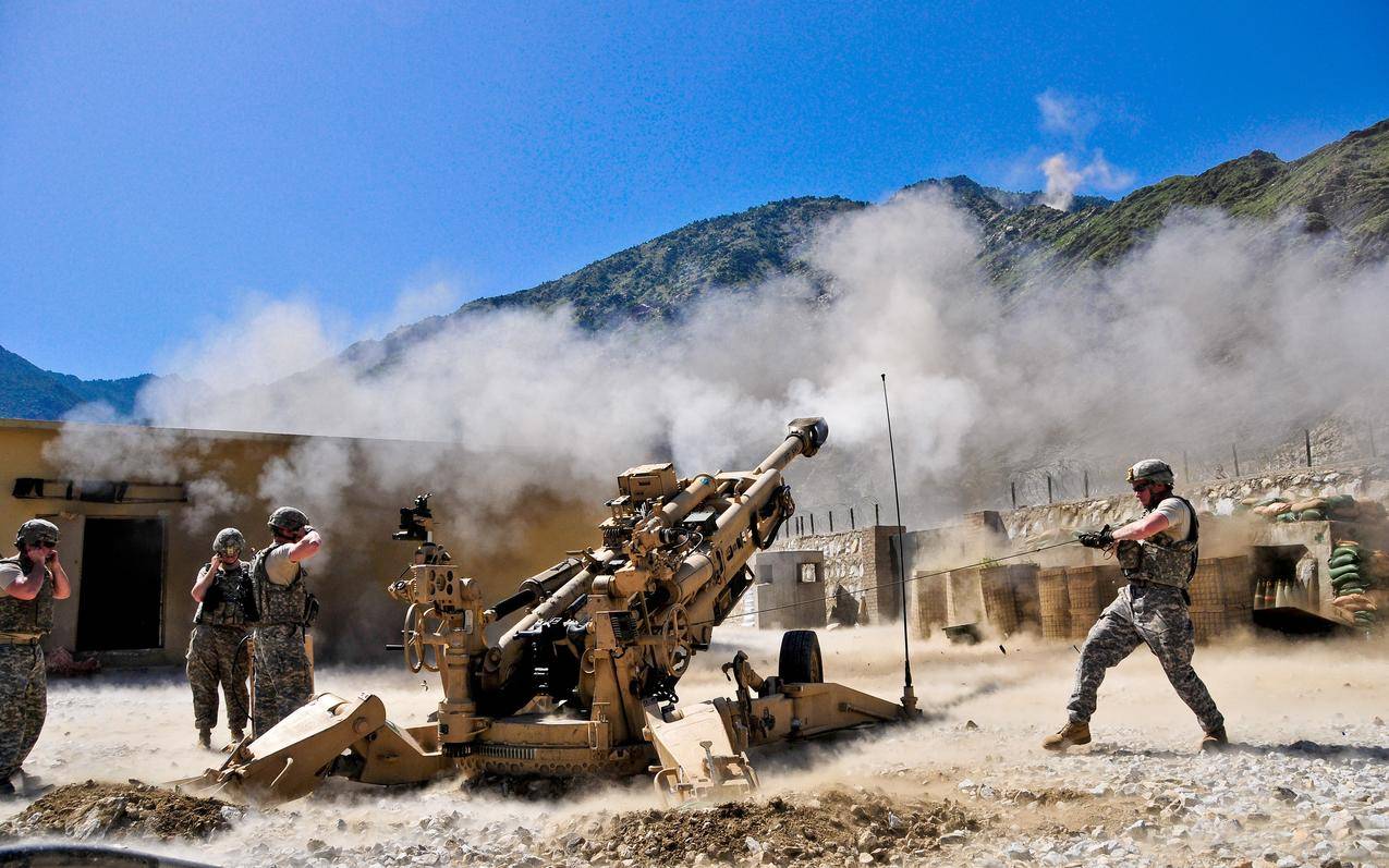 士兵,军队,大炮,大炮,烟雾,战争,阿富汗,M1986榴弹炮,Howitzer