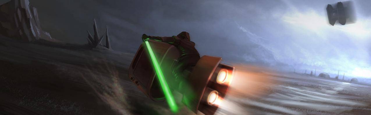 星际大战,绝地武士,TIEFighter,艺术品,双显示器,多重显示器,光剑,摩托车