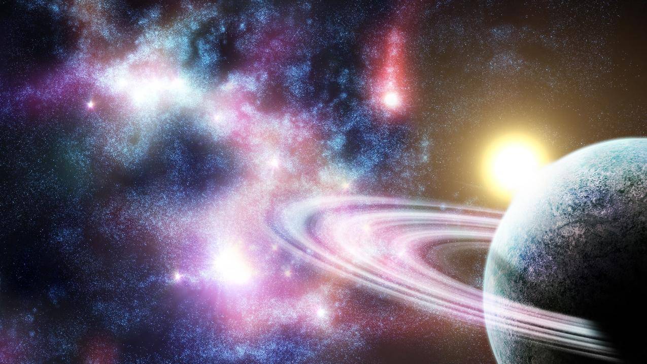数字艺术,太空,行星,行星环