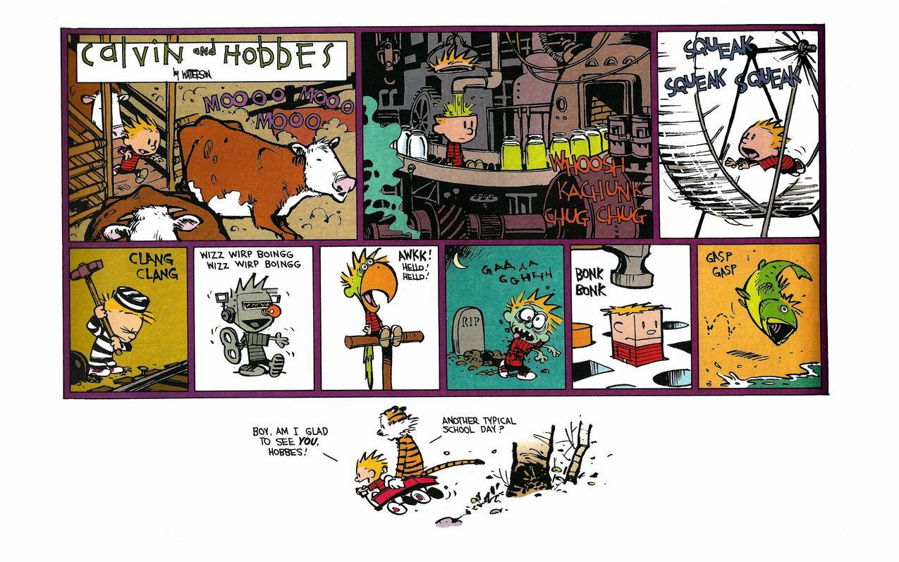 CalvinandHobbes,漫画,简单背景