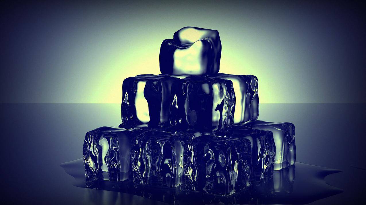 冰块,立方体,蓝色,白色,冰,水,黑暗