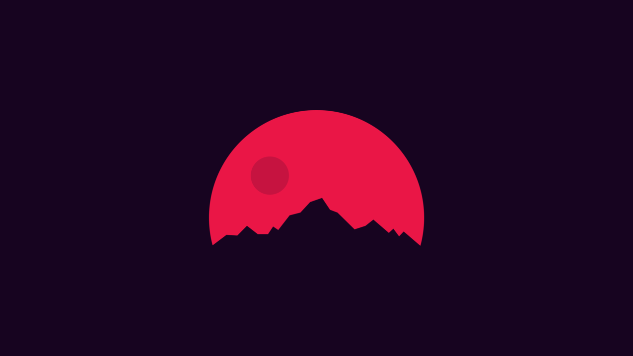 山脉,极简主义,红色