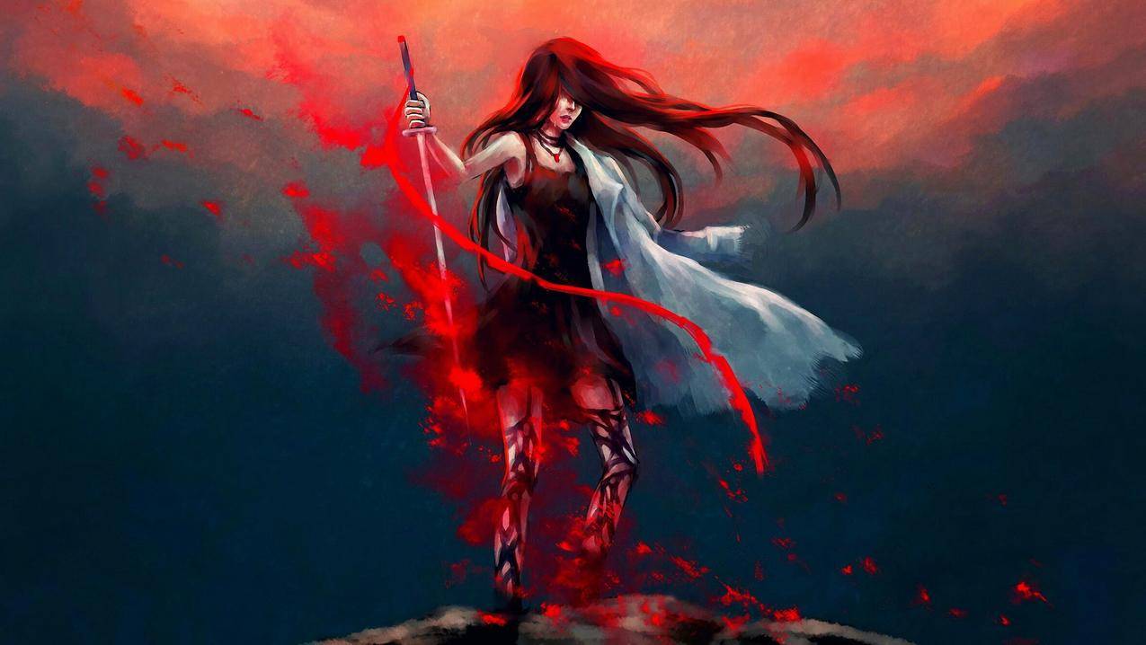 NanFe,长毛,艺术品,剑,风