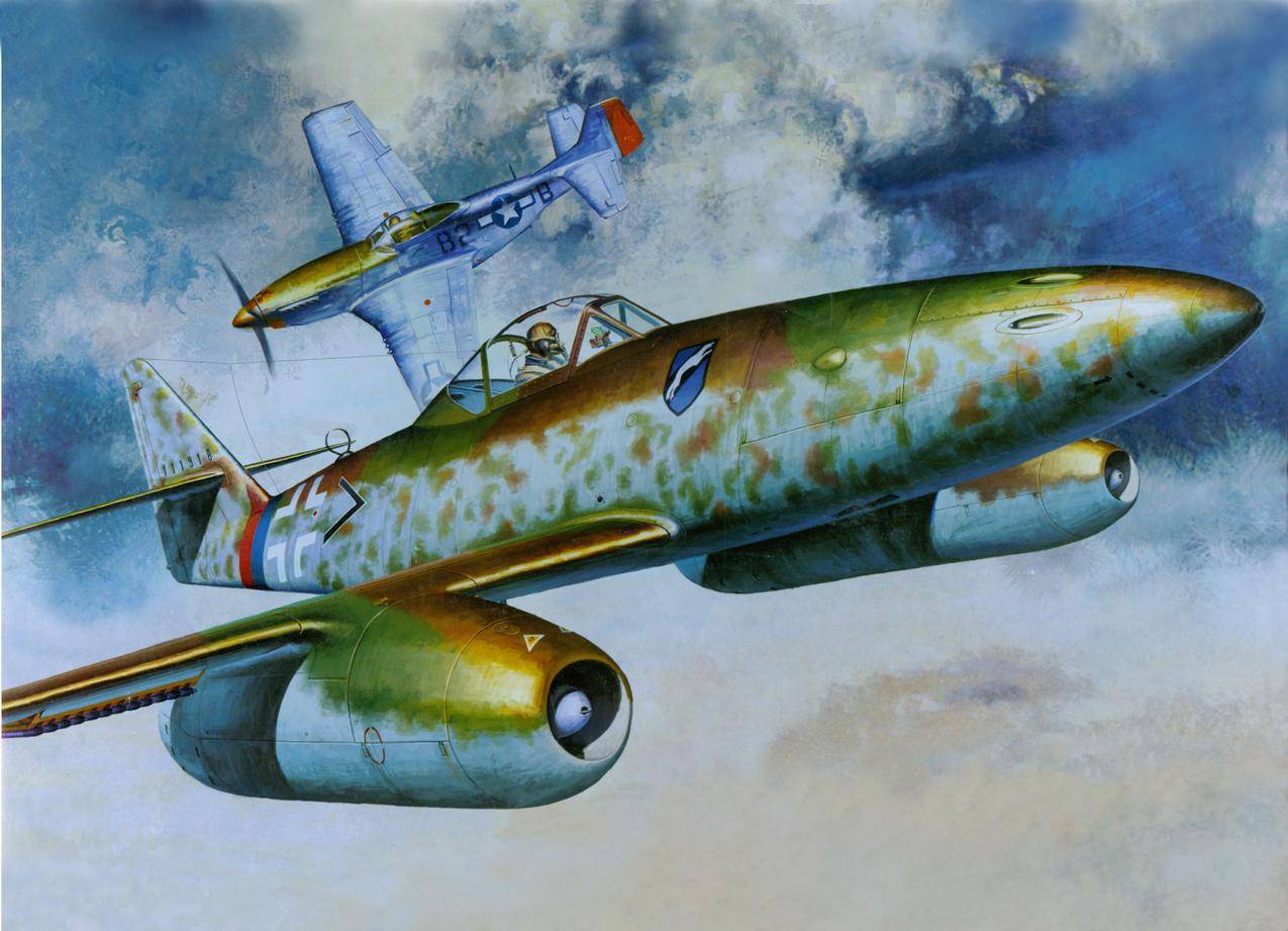 Messerschmidt,艺术作品,军用飞机,ME-262,飞机,北美洲-51野马