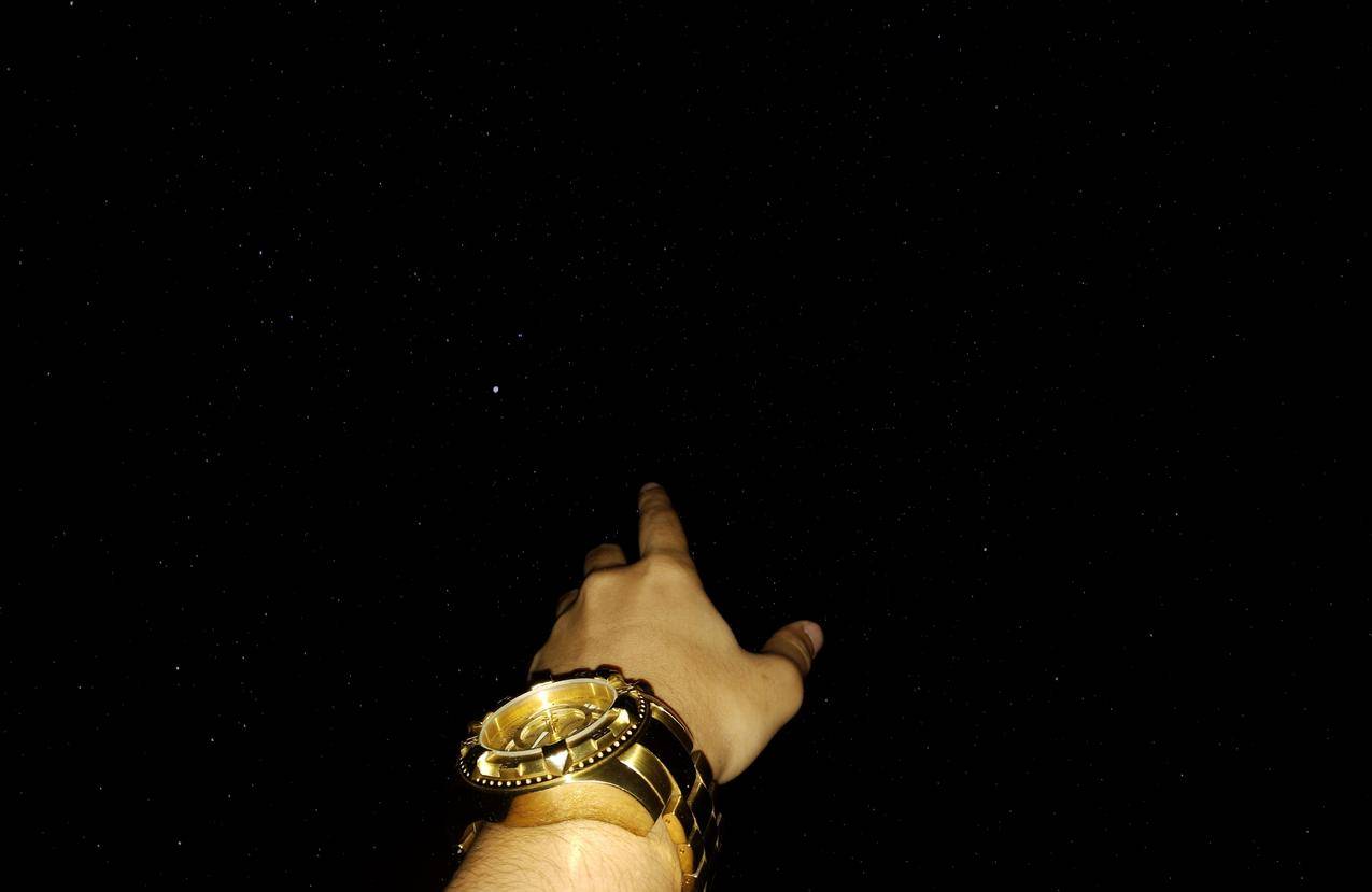星星,黄金,钟表,夜晚,天空,手表,GoldWatch