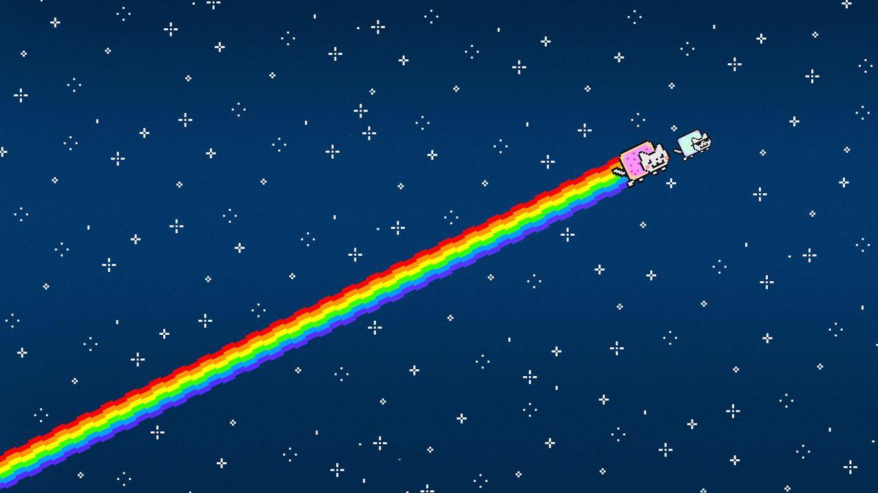 NyanCat,简单,简单的背景,极简主义,天空,模因