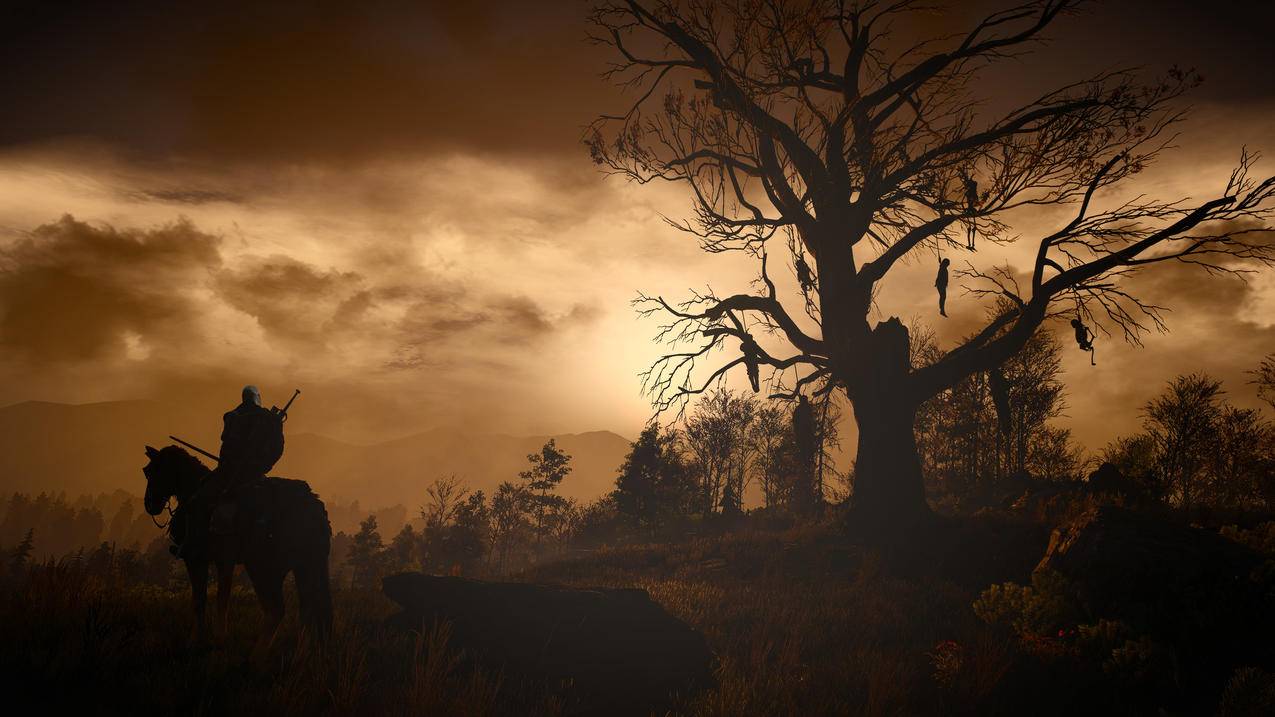 GeraltofRivia,TheWitcher,VideoGameArt,视频游戏,艺术品,马,TheWitcher3：WildHunt,树木,维伦