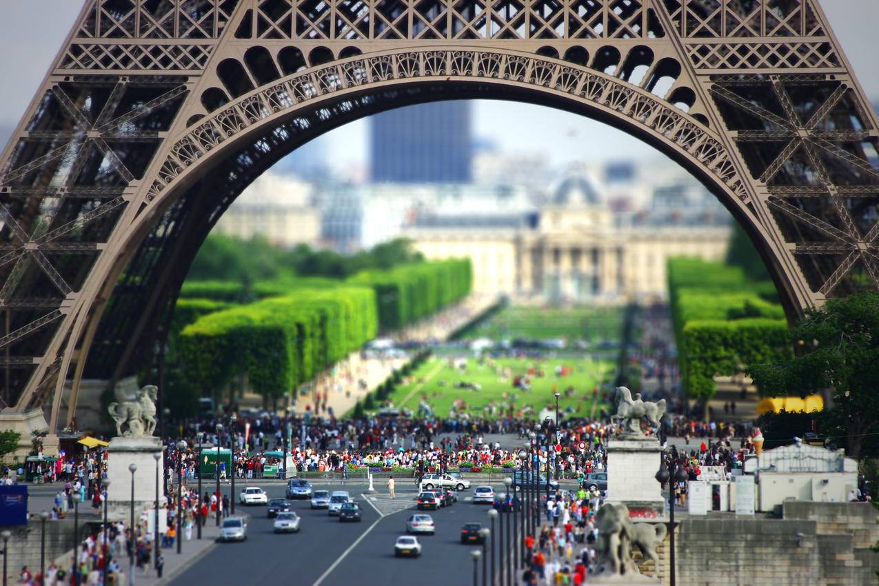 人,法国,巴黎,埃菲尔塔,倾斜,交通,城市景观
