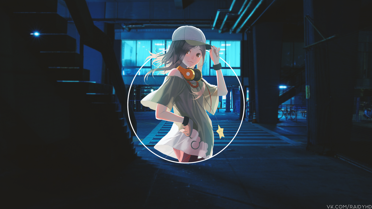 animegirls,动漫,子母画面,耳机,browneyes,MonogatariSeries,GaenIzuko