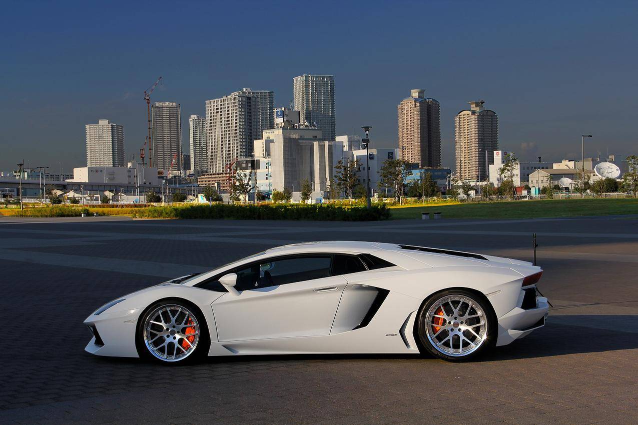 车,兰博基尼,lamborghiniaventador,白色,whitecars,车辆,cityscape