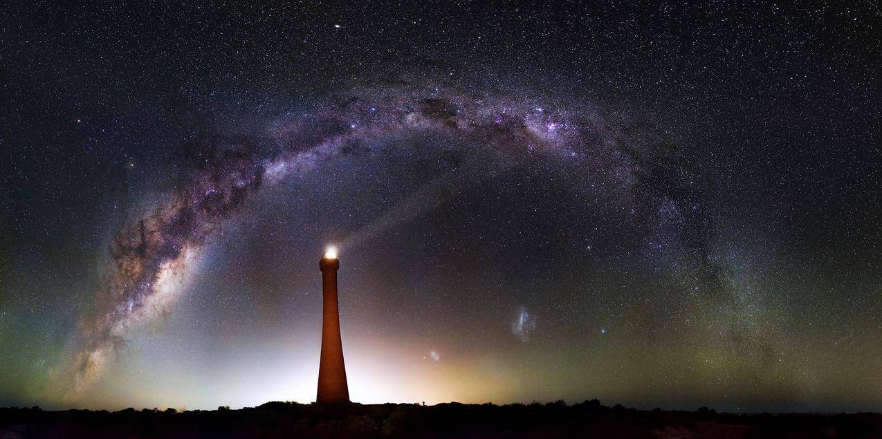 灯塔,夜空,星星,银河,米尔威,澳大利亚