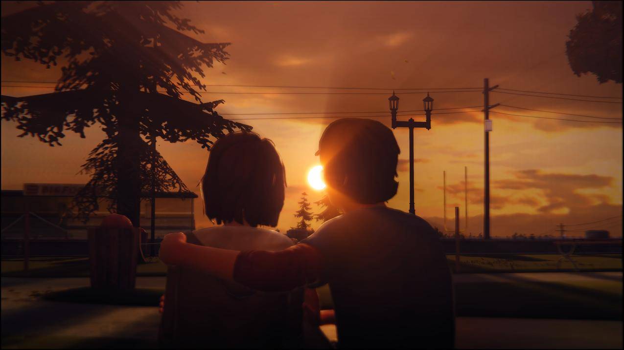 拥抱,麦考菲尔德,LifeIsStrange,日落,视频游戏