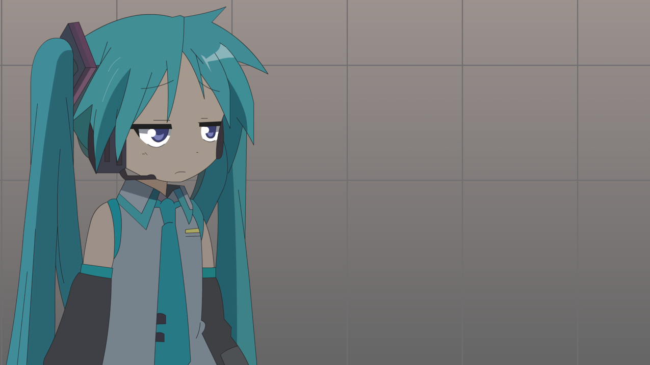 蓝眼睛,HiiragiKagami,Lukistar,HatsuneMiku,矢量,领带,脱套,双尾,头发配件,耳机,麦克风,Kagamiku