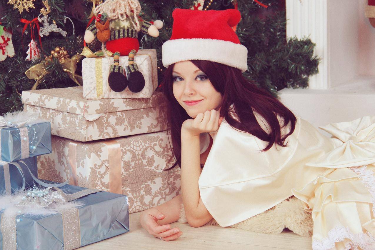 HellyvonValentine,Santagirl,模特,女人,不和谐,Santahats,圣诞装饰品,圣诞节