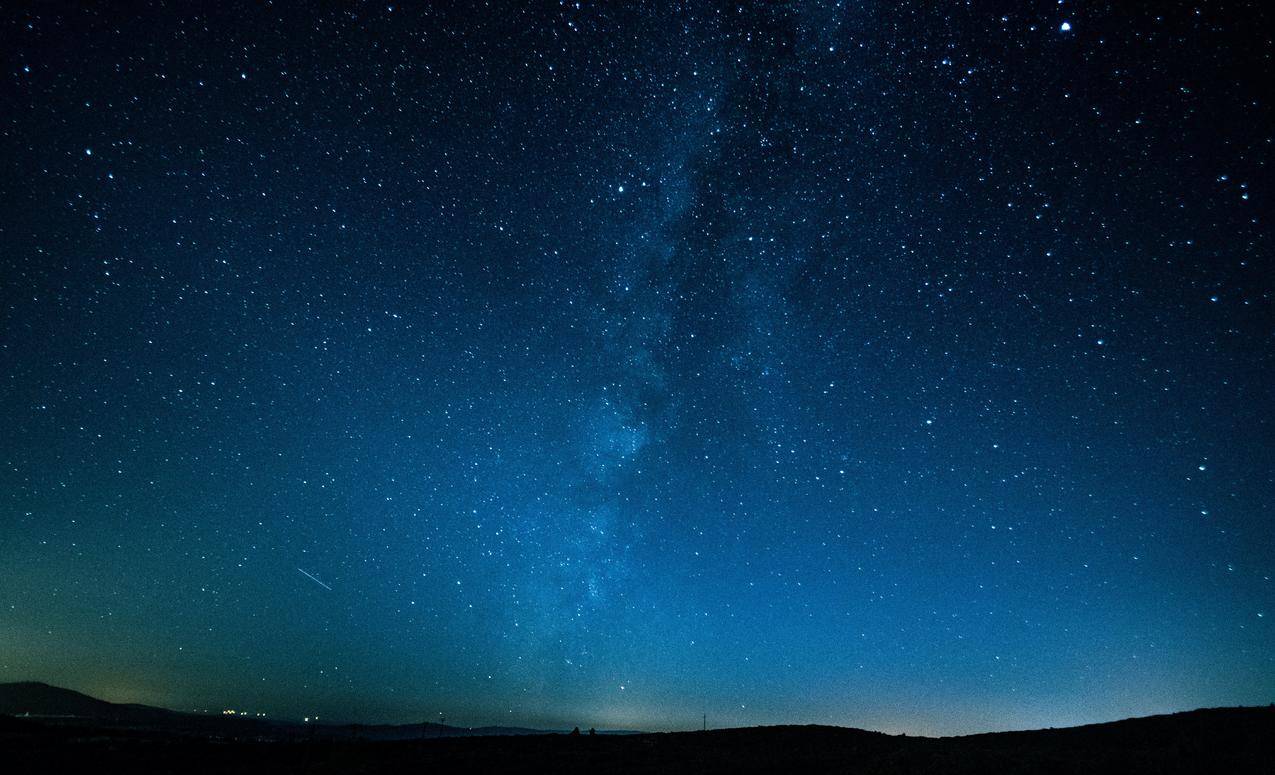 自然,风景,星星,夜晚,夜空,长曝光,青色,蓝色,射击明星