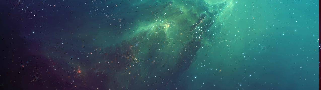 世界,星云,星星,空间,绿色,星系,太空,艺术品,蓝色,多重显示,数字艺术,抽象