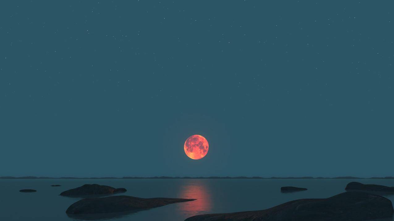 Moon,山水画,Redmoon,自然