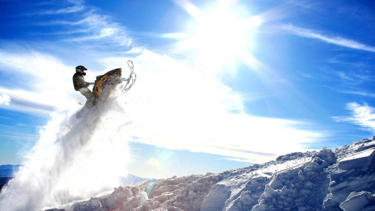 雪车,山,斯基多,雪,跳,天