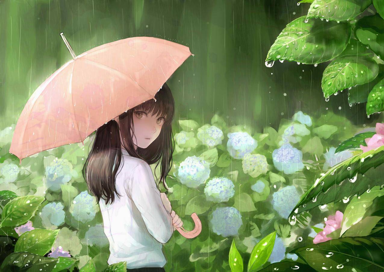 原创人物长毛动漫动漫sankarea雨伞美白雨花水水滴